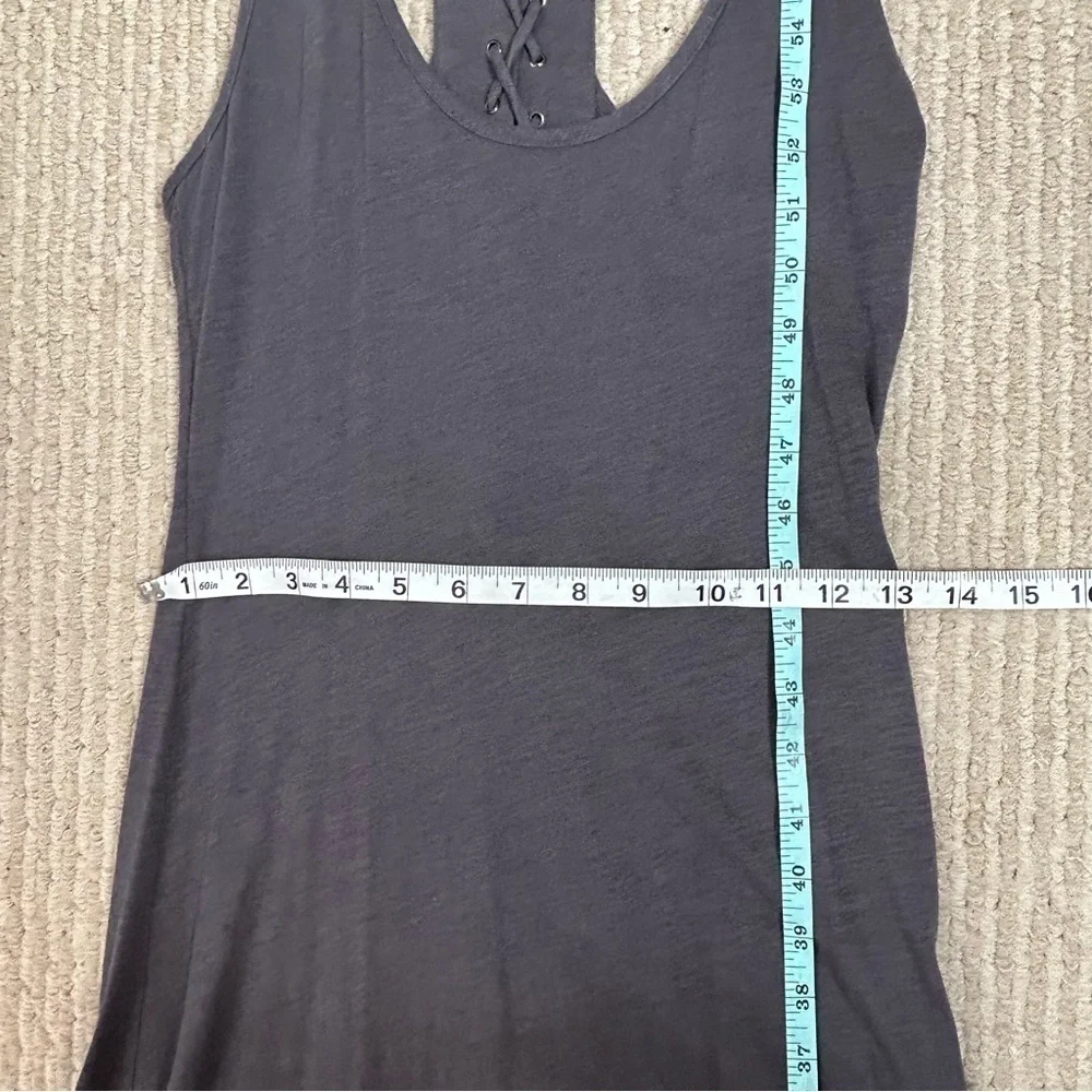 Elizabeth & James Gray Lace Up Racerback Maxi Dress